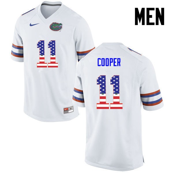 Florida Gators Men #11 Riley Cooper College Football USA Flag Fashion White